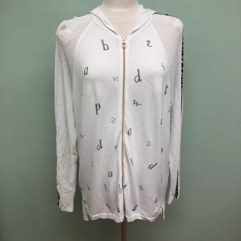 Tricotto | Women's Zip Up Sweater | White | Medium (PM1857)
